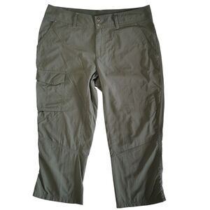 Columbia Omni-Shade Mid Rise Army Green Nylon Capris - Sz 8